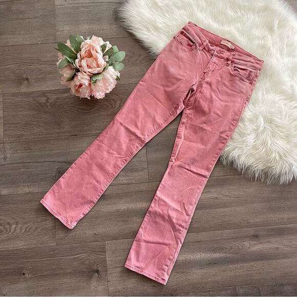 Tory Burch Rose Pink Slim Straight Leg Low Rise Jeans 24 - Picture 2 of 8